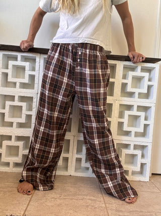 Classic Plaid Wide Leg Lounge Pants - The Salty BabePants