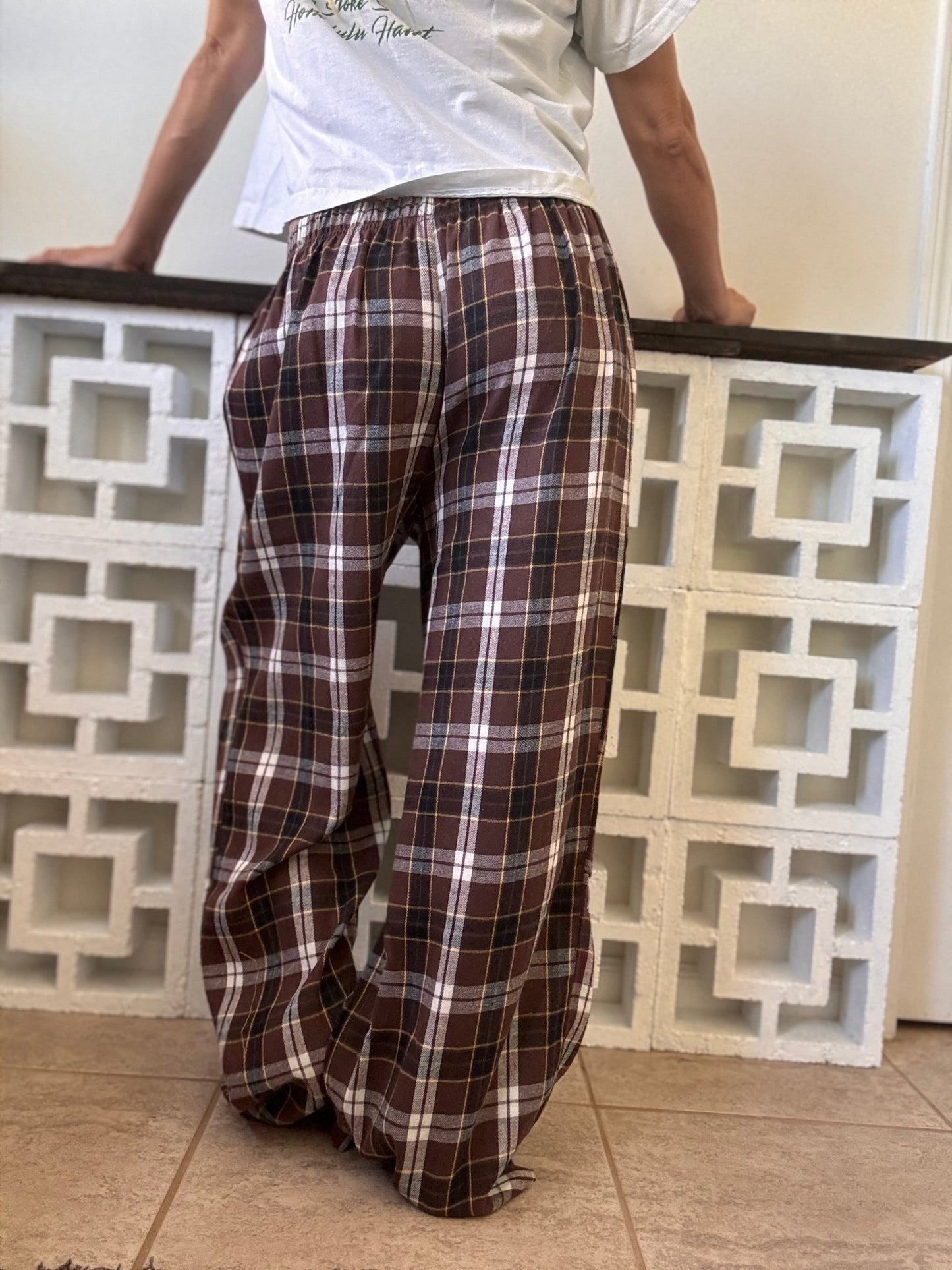 Classic Plaid Wide Leg Lounge Pants - The Salty BabePants