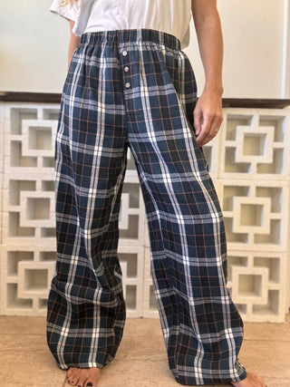 Classic Plaid Wide Leg Lounge Pants - The Salty BabePants