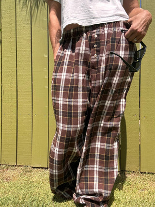 Classic Plaid Wide Leg Lounge Pants - The Salty BabePants