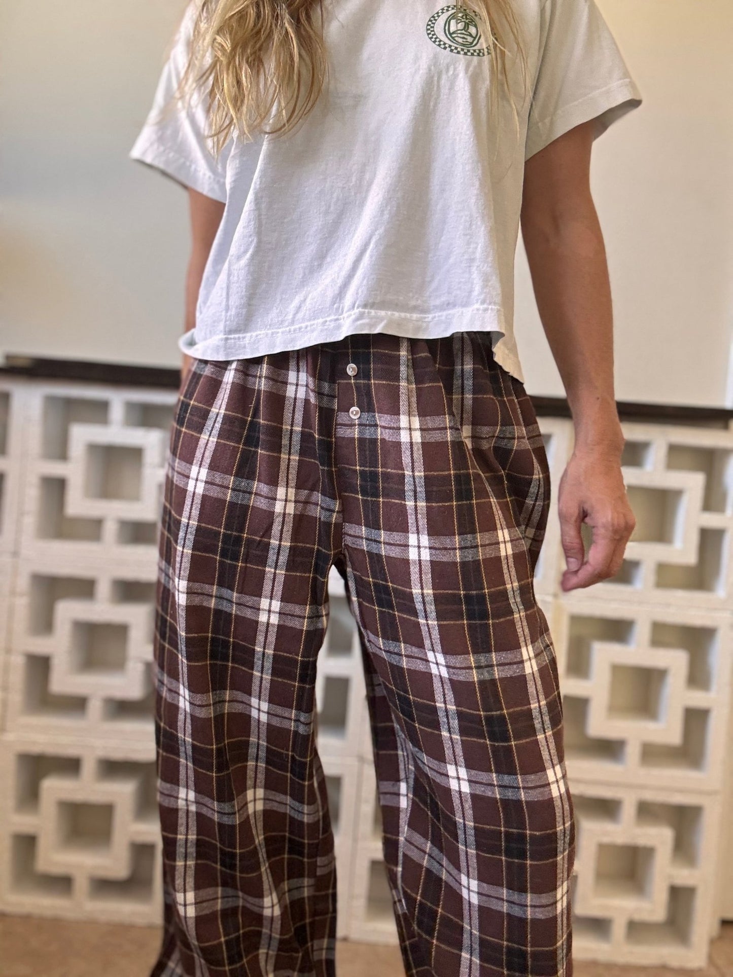 Classic Plaid Wide Leg Lounge Pants - The Salty BabePants