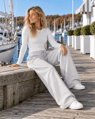 Coastal Comfort Sweatpants - Ice Grey | The Salty Babe