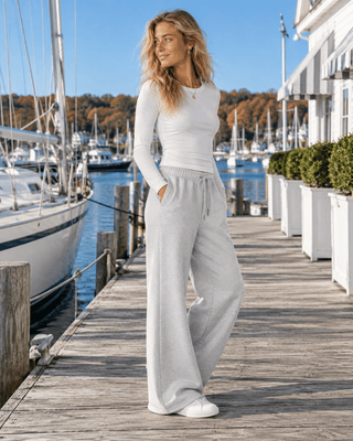 Coastal Comfort Sweatpants - Ice Grey | The Salty Babe