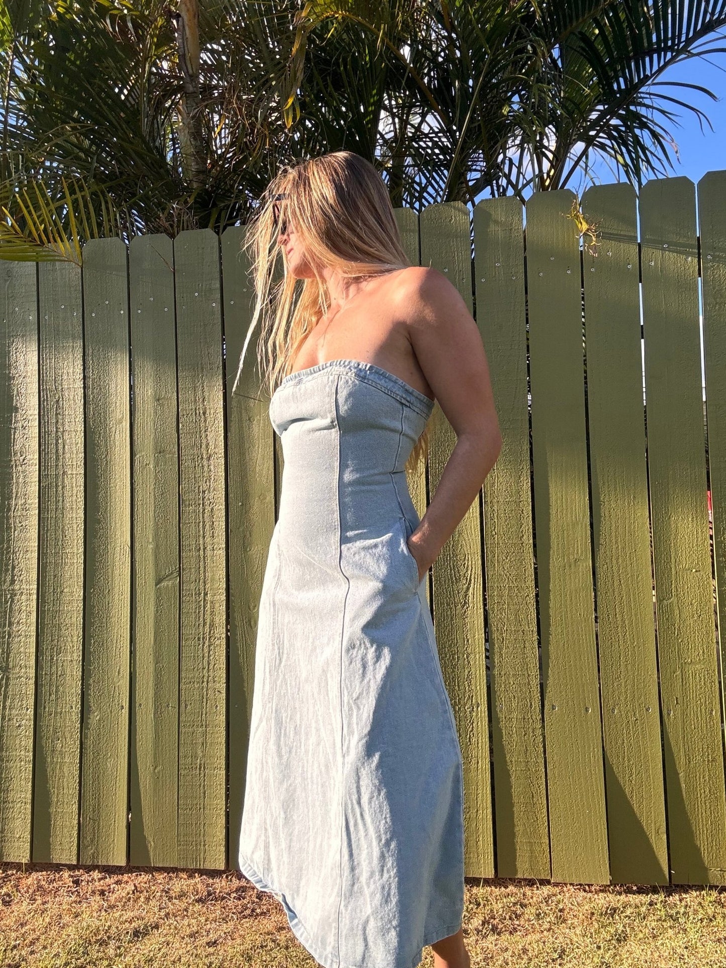 Coastal Cowgirl Denim Midi Dress - The Salty BabeDresses