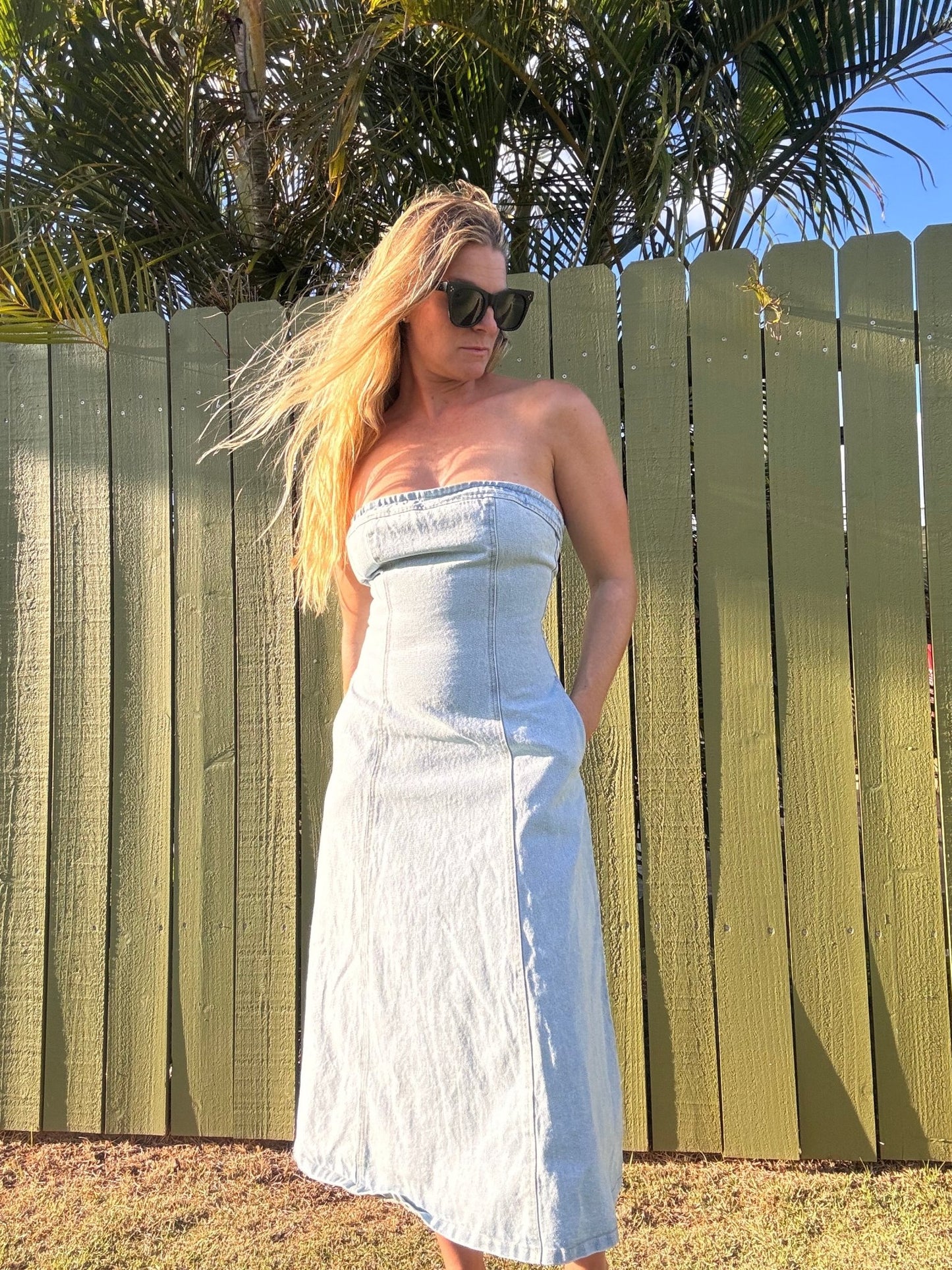 Coastal Cowgirl Denim Midi Dress - The Salty BabeDresses