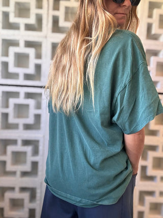 College of Aloha oversized tee - Palm Green - The Salty BabeGraphic Tee Shirts