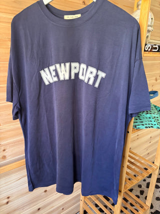 College of Newport oversized tee - Navy/White - The Salty BabeGraphic Tee Shirts