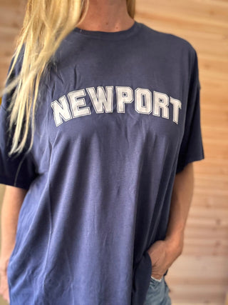 College of Newport oversized tee - Navy/White - The Salty BabeGraphic Tee Shirts