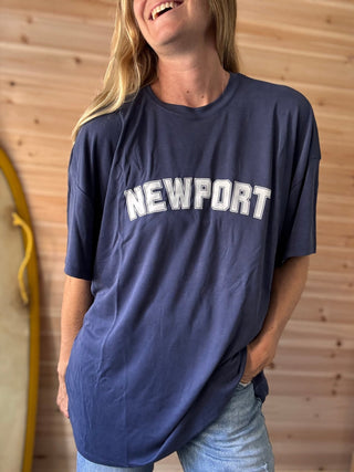College of Newport oversized tee - Navy/White - The Salty BabeGraphic Tee Shirts