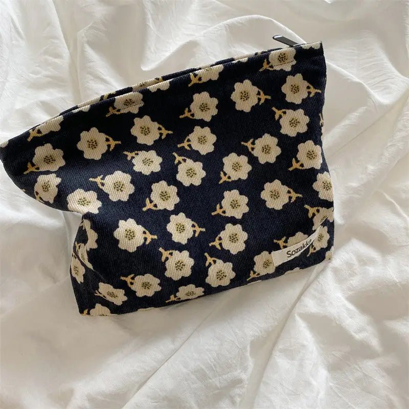 Corduroy Flower Jacquard Make Up Bag - The Salty BabeMakeup Bags