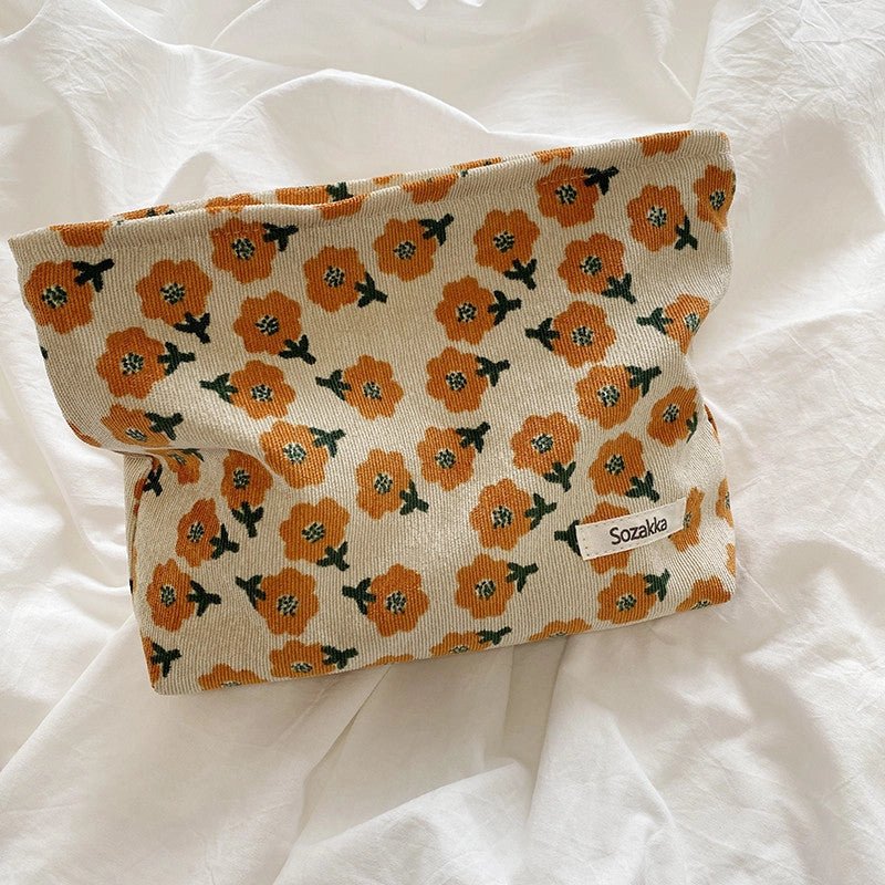 Corduroy Flower Jacquard Make Up Bag - The Salty BabeMakeup Bags