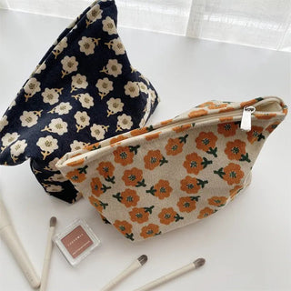 Corduroy Flower Jacquard Make Up Bag - The Salty BabeMakeup Bags