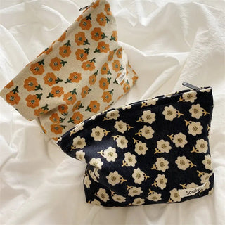 Corduroy Flower Jacquard Make Up Bag - The Salty BabeMakeup Bags