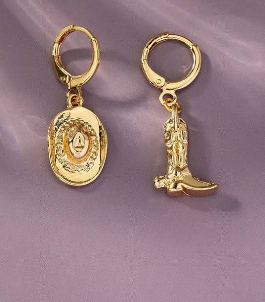 Cowboy Boot and Hat Huggie Hoop Earrings - The Salty BabeJewelry