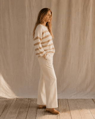 Davis Striped Sweater - Beige/Ivory - The Salty BabeSweaters