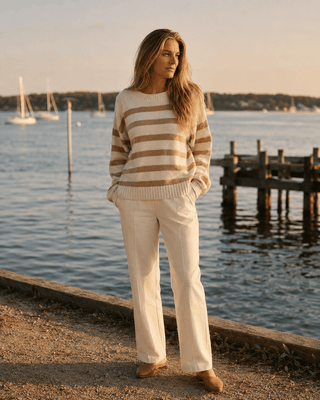 Davis Striped Sweater - Beige/Ivory - The Salty BabeSweaters