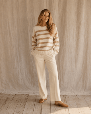 Davis Striped Sweater - Beige/Ivory - The Salty BabeSweaters