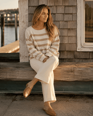 Davis Striped Sweater - Beige/Ivory - The Salty BabeSweaters