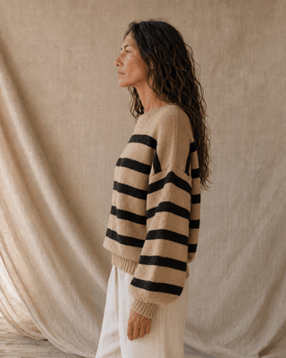 Davis Striped Sweater - Mocha - The Salty BabeSweaters