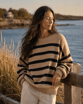 Davis Striped Sweater - Mocha - The Salty BabeSweaters
