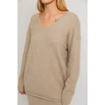 Mazzie V-Neck Fuzzy Sweater