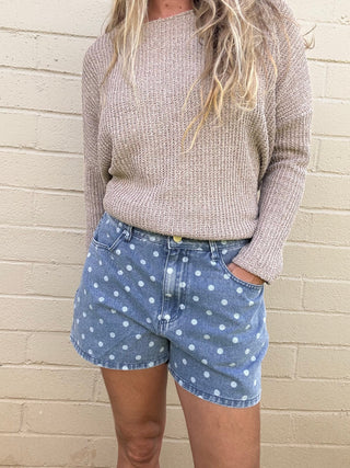 Dotty Denim Shorts - The Salty BabeDenim Shorts