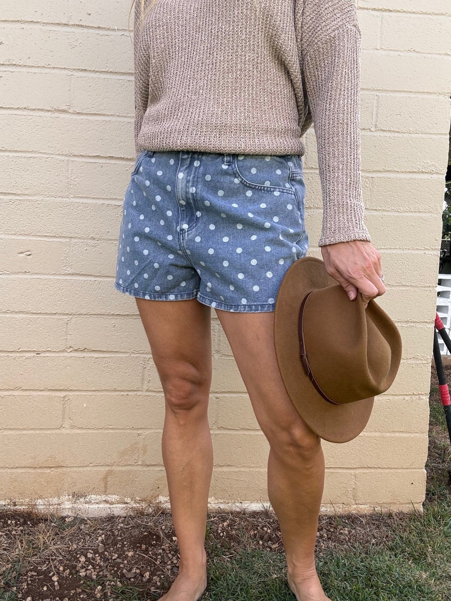 Dotty Denim Shorts - The Salty BabeDenim Shorts