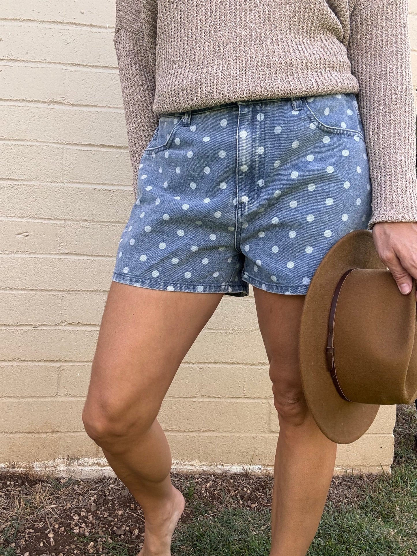 Dotty Denim Shorts - The Salty BabeDenim Shorts