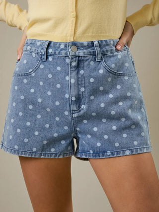 Dotty Denim Shorts - The Salty BabeDenim Shorts
