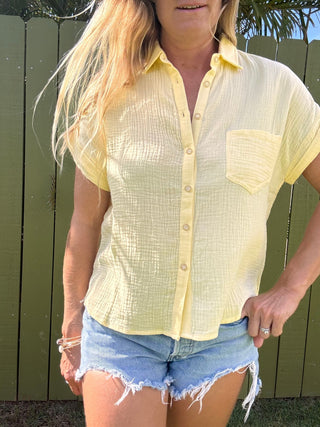 Double Down Gauze Button Shirt - The Salty BabeTop