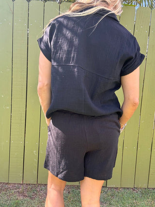 Double Down Gauze Button Shirt - The Salty BabeTop