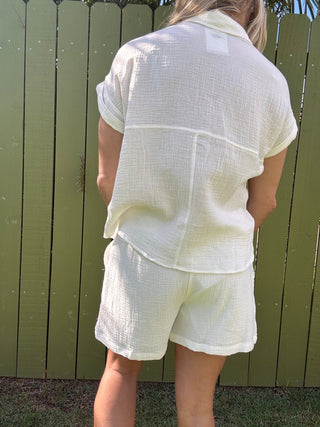 Double Down Gauze Button Shirt - The Salty BabeTop