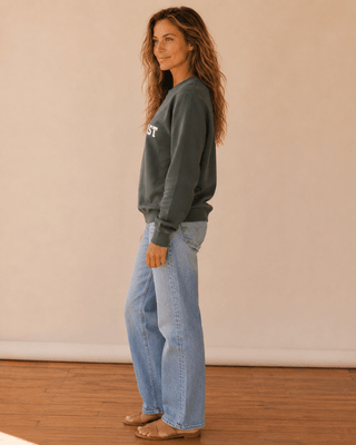 East Coast Boyfriend Sweatshirt — Monstera Green - The Salty BabeSweatshirt