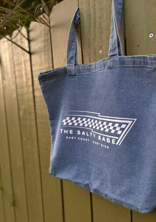 East Coast, East Side denim tote bag - The Salty BabeBags
