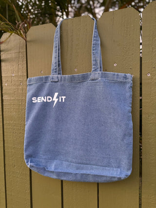 East Coast, East Side denim tote bag - The Salty BabeBags