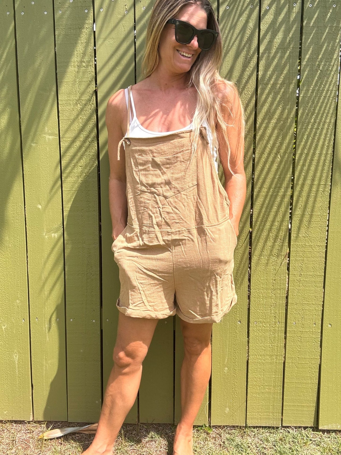 Easy Goin' Tie Straps Romper - The Salty BabeRomper