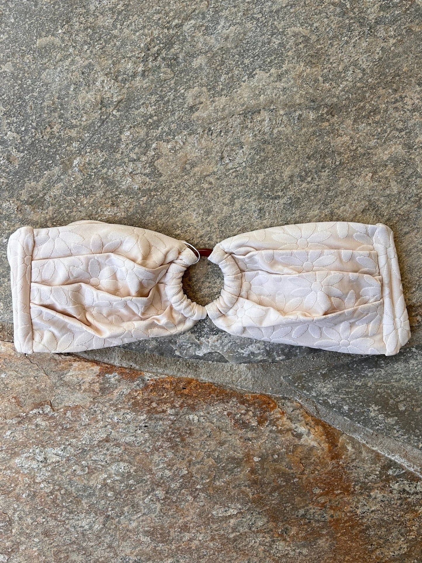 Ecru texture bandeau bikini top - The Salty BabeSwim Tops