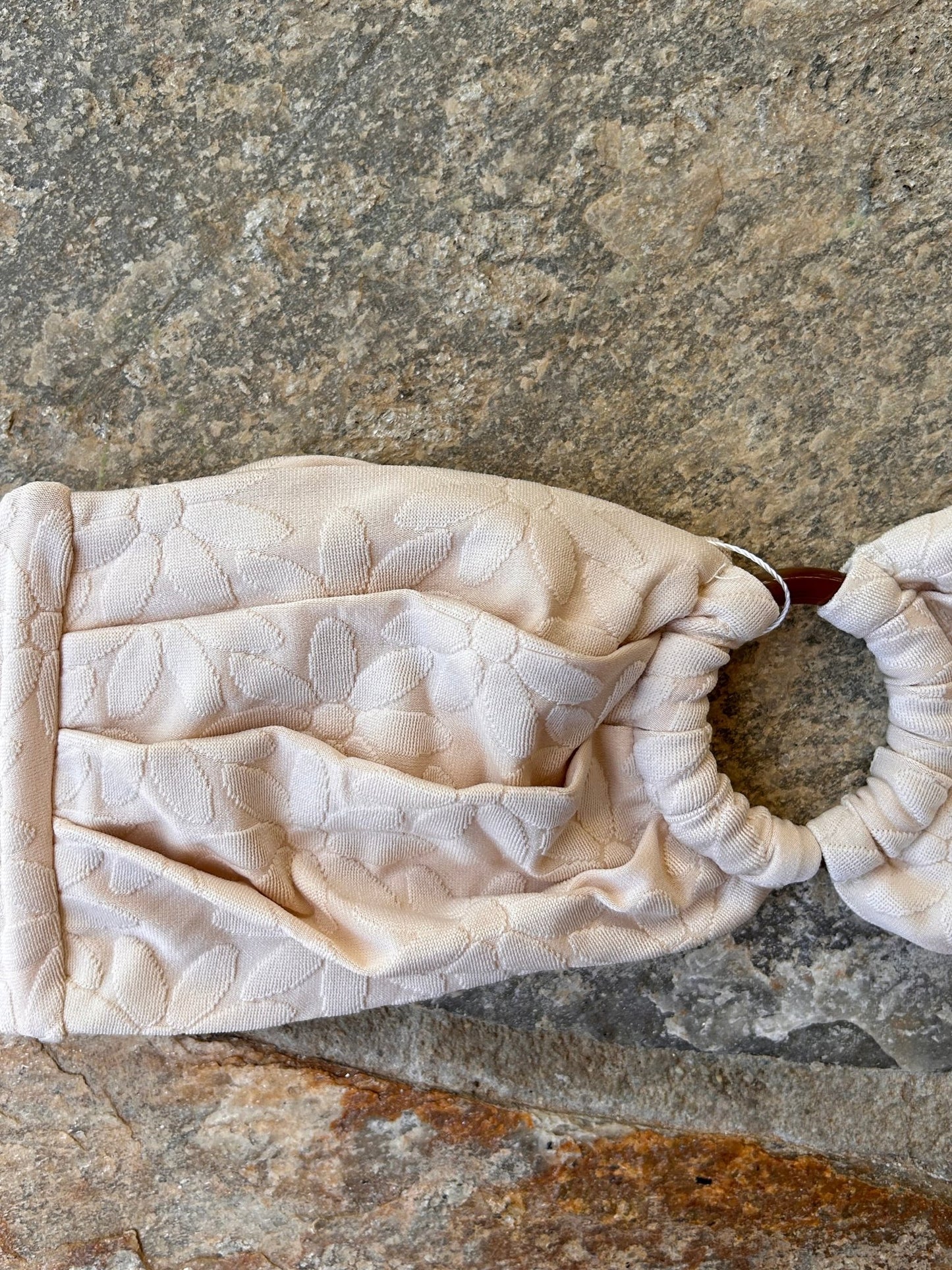 Ecru texture bandeau bikini top - The Salty BabeSwim Tops