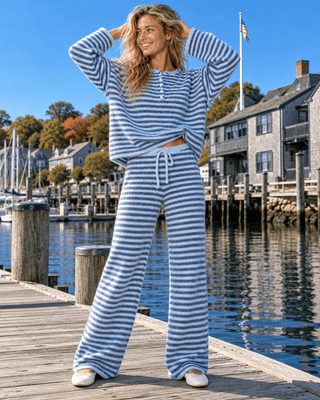Ella Striped Henley Knit Top | The Salty Babe