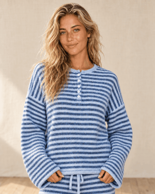 Ella Striped Henley Knit Top | The Salty Babe