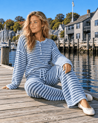 Ella Striped Henley Knit Top | The Salty Babe