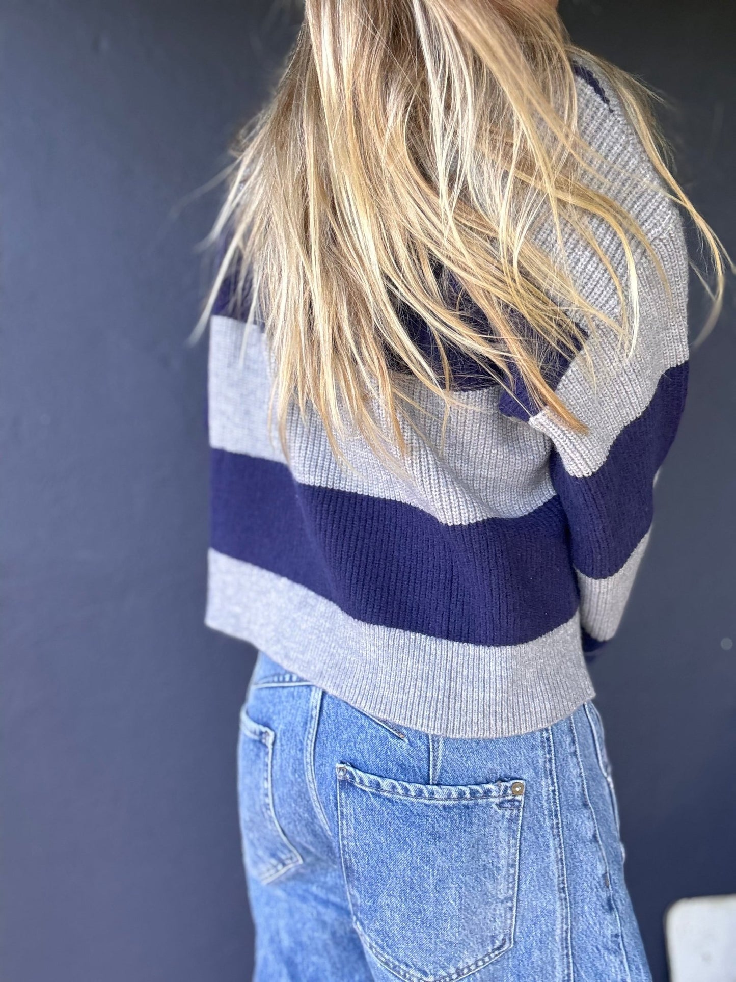Ember Striped Collard Long Sleeve Top - The Salty BabeLong Sleeve Tops