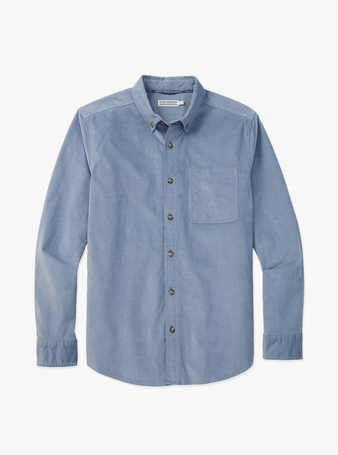 FAIR HARBOR Wilder Stretch Corduroy Shirt - Maritime - The Salty Babemens