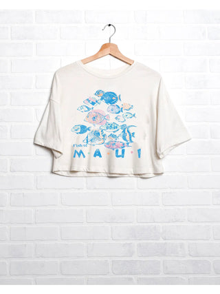 Fish of Maui Cropped Tee - The Salty BabeGraphic Tee Shirts