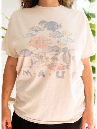 Fish of Maui Thrifted Tee - The Salty BabeGraphic Tee Shirts