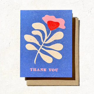 Floral Abstract Thank You Greeting Card - The Salty BabeGreeting Cards