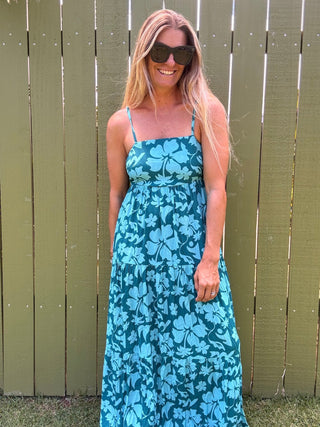 Floral Safari Teal Maxi Dress - The Salty BabeDresses