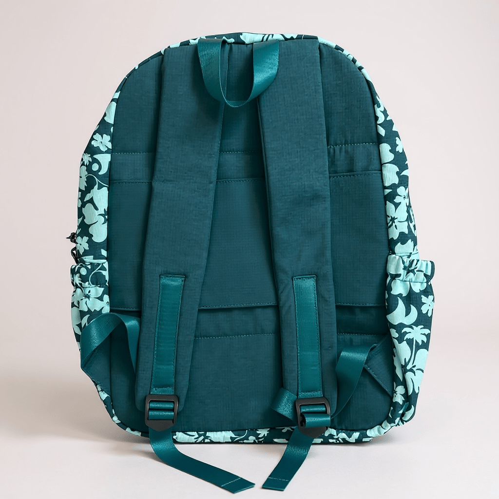 Floral Safari Teal Nylon Backpack - The Salty BabeBackpacks