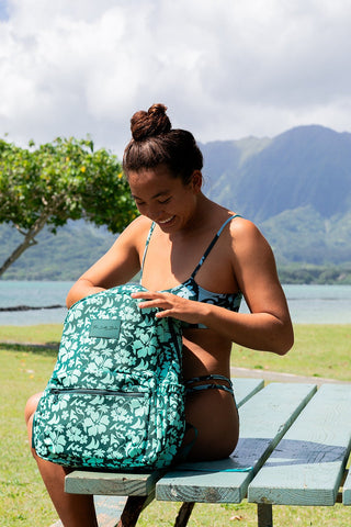 Floral Safari Teal Nylon Backpack - The Salty BabeBackpacks
