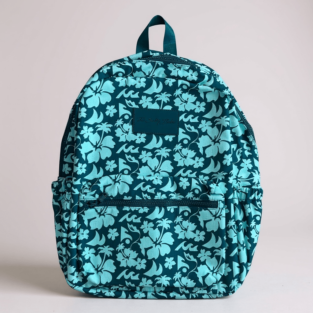 Floral Safari Teal Nylon Backpack - The Salty BabeBackpacks